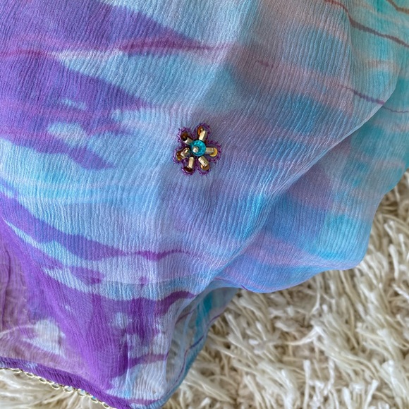 Blue paisley design patiala style salwar suit - Picture 4 of 9